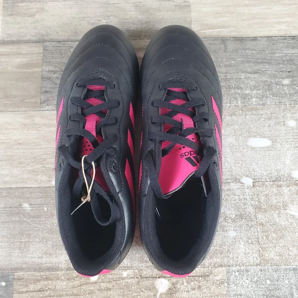 Adidas Goletto VIII FG Kids Shoes Sz 6 Black Pink Leather Lace-Up Soccer Cleats